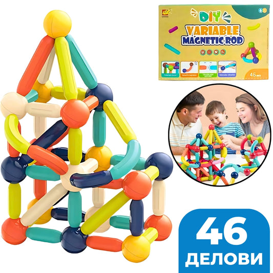 Едукативни Магнетни Стапчиња - 46 делови